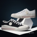 Men Casual White low top canvas shoes